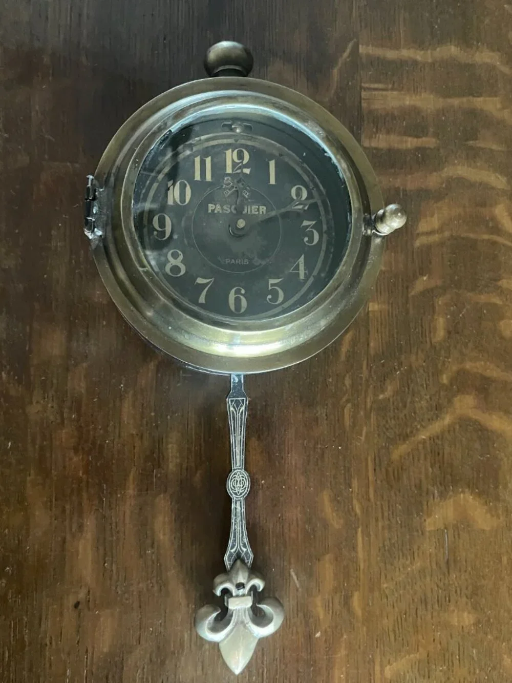 Early 2000 Decorative Battery Operated French Style Hotel Pasquier Wall Clock